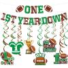 1st Year Down Football Party Decorations - First Birthday Hanging Banner view 1