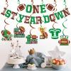 1st Year Down Football Party Decorations - First Birthday Hanging Banner view 2