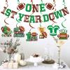 1st Year Down Football Party Decorations - First Birthday Hanging Banner view 3