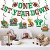 1st Year Down Football Party Decorations - First Birthday Hanging Banner view 4