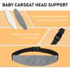 3 Pieces Baby Car Seat Head Support - Head Band Strap Headrest, Sleep Sling Sleep Locator for Infants and Toddlers Cute Pattern Kids Travel (Soft Grey) view 3