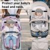 3 Pieces Baby Car Seat Head Support - Head Band Strap Headrest, Sleep Sling Sleep Locator for Infants and Toddlers Cute Pattern Kids Travel (Soft Grey) view 4