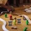 Zerodeko Train Bridge Pier Toy - 12 Pcs Wooden Train Track Accessories Multi-Level Support Risers for Kids Railway Bridge Model for Indoor and Outdoor Play view 4