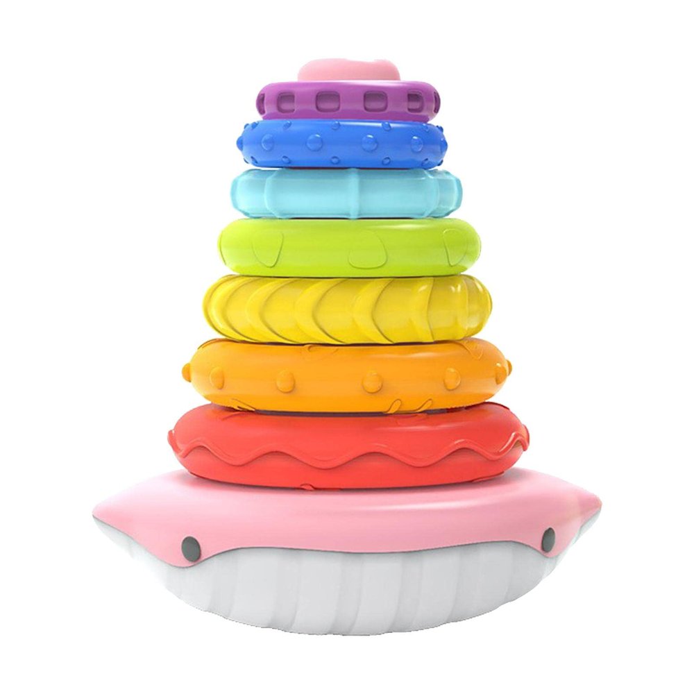Almencla Building Rings Stacker, Stacking Blocks, Montessori Intelligence Development Hand Eye Coordination Stacking Nesting Circle Toy, for Children