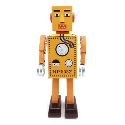 Charmgle Retro Tin Toy Clockwork Walking Robot Spring Wind-up Toys Christmas Stocking Stuffers Party Favor Adult Collection Large