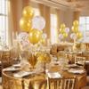 4 Set Gold Table Centerpiece Balloons Stand Kit with Gold and Confetti Balloons for Birthday Party Baby Shower Wedding Bridal Shower Graduation Prom Table Decorations view 3