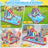 Whubefy Inflatable Water Slide for Kids with Water Obstacle Hurdles, 13x10FT Blow Up Water Park w/Slide/Deep Pool with Sprinkler/Large Splash Pool/Boxing Game/Climbing Wall/Basketball Rim/Water Cannon view 4