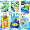Whubefy Inflatable Water Slides for Kids with 450W Blower, 6 in 1 Blow Up Water Park, 158x 138 x 89 Waterslide w/Climbing Wall, Splash Pool, 2 Water Cannon, Basketball Rim & Crocodile Shower Head view 2