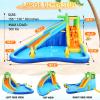 Whubefy Inflatable Water Slides for Kids with 450W Blower, 6 in 1 Blow Up Water Park, 158x 138 x 89 Waterslide w/Climbing Wall, Splash Pool, 2 Water Cannon, Basketball Rim & Crocodile Shower Head view 3