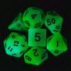 Poludie Glow in The Dark DND Dice, 7Pcs Luminous Polyhedral Die Set with Leather Die Bag, Glowing D&D Dice for RPG Table Games(Green Blue) view 2