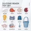 MarcZero 11Pcs Silicone Beach Toys,Modern Baby Beach Toys,Travel Friendly Beach Set,Silicone Bucket, Shovel, 8 Sand Molds, Beach Bag,Silicone Sand Toys for Toddlers, Kids (Blue) view 2
