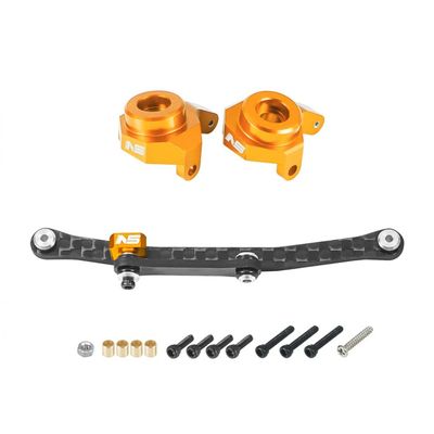 NexxSpeed CNC Carbon Steering Links w/Aluminum Knuckles (Gold) - AXIAL SCX24 / AX24