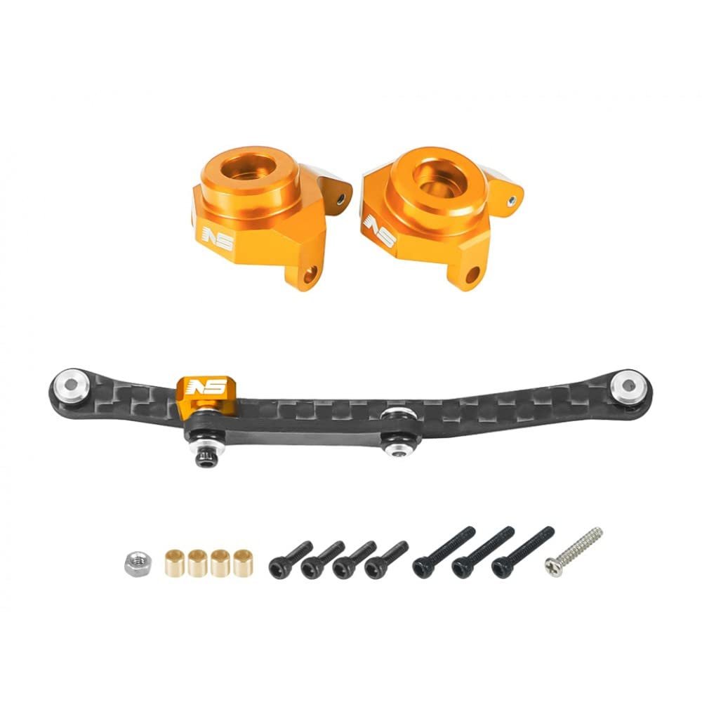 NexxSpeed CNC Carbon Steering Links w/Aluminum Knuckles (Gold) - AXIAL SCX24 / AX24