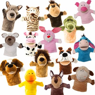 15-Piece Animal Hand Puppets Bundle - Premium Quality, Movable Open Mouths - Safari, Farm, Jungle, Zoo - Perfect for Storytelling, Teaching, Preschool.