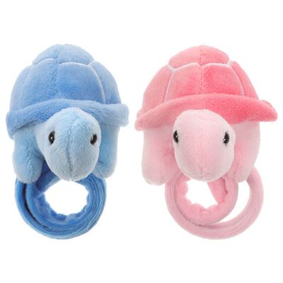 HOLIDYOYO Stuffed Animal Slap Bracelets 2pcs Cartoon Plush Turtle Huggers Slap Wristbands Kids for Birthday Gift Holiday Basket Fillers Slap Band Watch