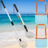 Zhehao 4 Pack Shelling Tools for Beach Include 2 Pcs Shark Tooth Sifter and 2 Pcs Seashell Bag Sand Sifter with Long Adjustable Handle Adults Boys Girls Summer Beach Toys view 1