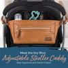 Itzy Ritzy Adjustable Stroller Caddy and Organizer Bag Featuring Front Zippered Pocket, 2 Built-in Interior Pockets & Adjustable Straps to Fit Nearly Any Stroller (Cognac) view 4