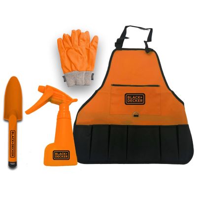 Black & Decker Kids Gardening Set  Pretend Play Set with Costume and Gardening Accessories