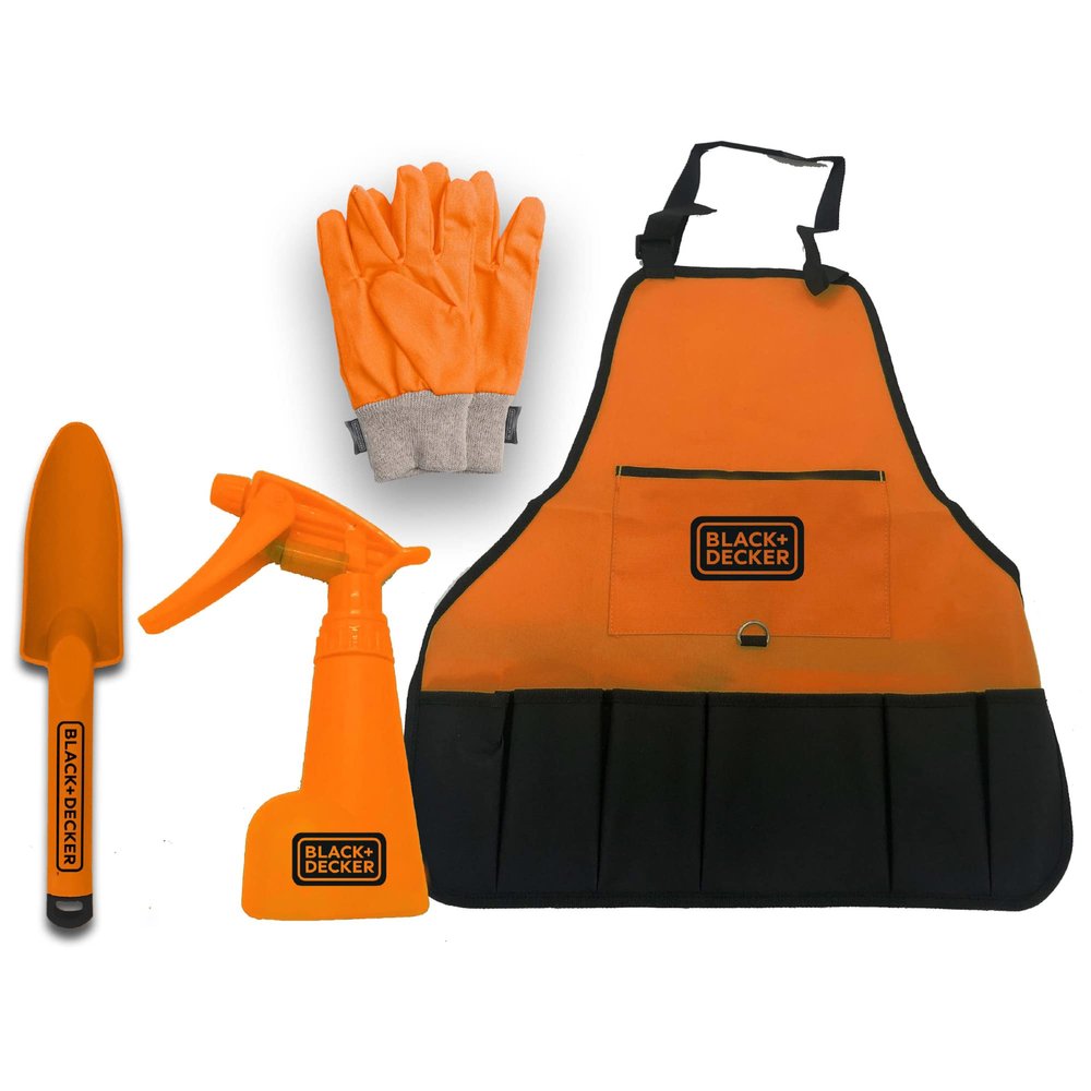 Black & Decker Kids Gardening Set  Pretend Play Set with Costume and Gardening Accessories