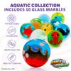 Marble Genius Collectors Marbles, Aquatic, 16mm ( Inch), 10 Handmade Glass Marbles, Gifts for Marble Lovers, Gifts for Kids Ages 3+ view 3