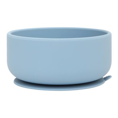 dollop Silicone Suction Bowl | BPA Free | Dishwasher & Microwave Safe (Slate Blue)
