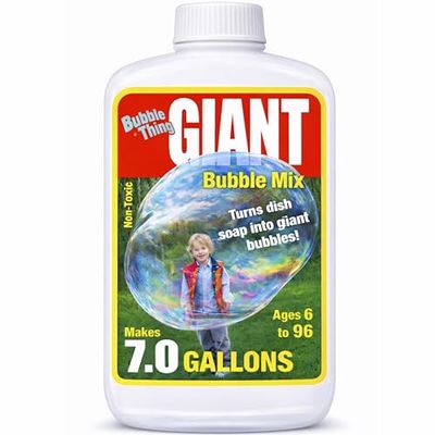 BUBBLETHING Original Giant Bubble Mix Refill  Makes 7 Gallons Professional Bubble Solution, Blows Huge Bubbles, Easy & Safe for Kids, Outdoor Family Fun, Refills Giant Bubble Wands, Small Ones Too