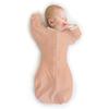 SwaddleDesigns Transitional Swaddle Sack With Arms Up Half-Length Sleeves and Mitten Cuffs, Heathered Peach Blush with Polka Dot Trim, Medium, 3-6 Mo, 14-21 lbs (Better Sleep, Easy Swaddle Transition) view 1