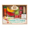 Story Magic Wooden Farm-to-Table Cutting Set, Wooden Play Food Toy, Kids Wood Cutting Fruits & Veggies, Toddler Cooking Pretend Play Kitchen Set view 1