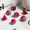DNDND Aage DND Dice Set 7 PCS Crystal D&D Dice with Gorgeous Gift Case for Dungeons and Dragon Tabletop Game (Pink Agate) view 3