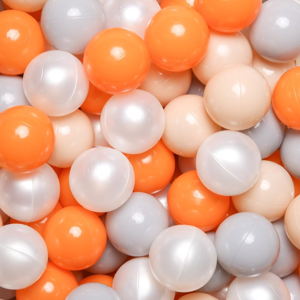 GOGOSO Ball Pit Balls for Toddlers Kids Plastic Balls for Ball-Pit Playpen Pool Baby Play Pastel BPA-Free Non Toxic Play Pastel Crush Proof Bal Orange Beige Pearl White Gray 100pcs