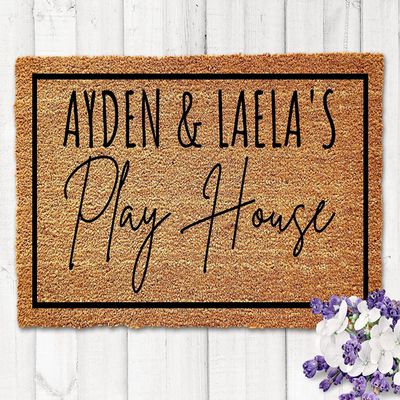 Kids Playhouse Doormat, Kids Doormat, Play House Doormat, Personalized Play House Doormat, Playhouse Doormat for Kids 30x18 Inch