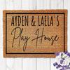 Kids Playhouse Doormat, Kids Doormat, Play House Doormat, Personalized Play House Doormat, Playhouse Doormat for Kids 30x18 Inch view 1