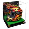 Better Display Cases Acrylic Motorcycle Helmet Display Cases with Mirror Case, Yellow Risers and Turf Base and Wallmount - 16" x 13" x 14" (A024/V61) view 1