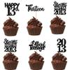 30PCS Black 13th Birthday Cupcake Toppers Glitter Thirteen Happy 13th Straight Outta 2012 Cupcake Picks for Cheers to 13 Years Birthday Anniversary Party Decorations Supplies view 1