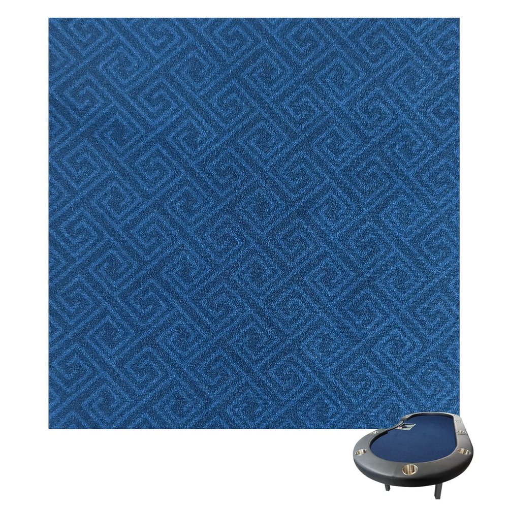 Luckin Sports 108 X 56 inch Tabletop Professional Casino Felt Layout for Texas Hold'em Poker and Blackjack. 100% Fabric, Waterproof and Stain Resistant, Washable and Ironable. (Square Lines Blue)
