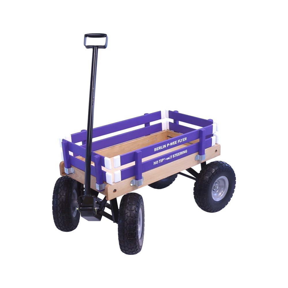AmishToyBox Berlin Big-Foot Kid's Wagon - Perfect Wagon for Children and Toddlers - Amish Made in Ohio, USA - 10" No-Flat Tires (Purple)