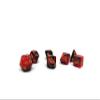 10mm Mini Polyhedral Dice Collection - Includes one D20, D12, D10, D8, D6, D4, and D00 (Black and Red Swirl) view 2