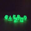 10mm Mini Polyhedral Dice Collection - Includes one D20, D12, D10, D8, D6, D4, and D00 (Glow in The Dark) view 2