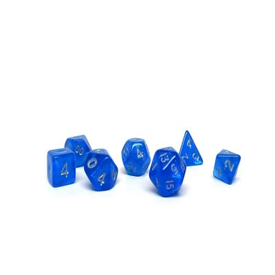 10mm Mini Polyhedral Dice Collection - Includes one D20, D12, D10, D8, D6, D4, and D00 (Ocean Blue)