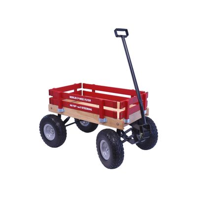 AmishToyBox Berlin Big-Foot Kid's Wagon - Perfect Wagon for Children and Toddlers - Amish Made in Ohio, USA - 10" No-Flat Tires (Red)