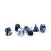 10mm Mini Polyhedral Dice Collection - Includes one D20, D12, D10, D8, D6, D4, and D00 (Marbled with Blue Numbering) view 1