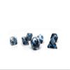 10mm Mini Polyhedral Dice Collection - Includes one D20, D12, D10, D8, D6, D4, and D00 (Marbled with Blue Numbering) view 2