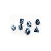 10mm Mini Polyhedral Dice Collection - Includes one D20, D12, D10, D8, D6, D4, and D00 (Marbled with Blue Numbering) view 3
