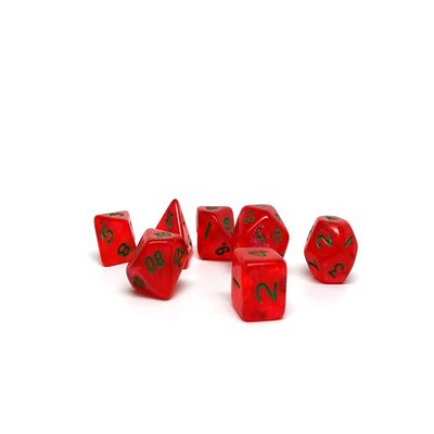 10mm Mini Polyhedral Dice Collection - Includes one D20, D12, D10, D8, D6, D4, and D00 (Watermelon)