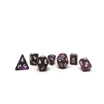10mm Mini Polyhedral Dice Collection - Includes one D20, D12, D10, D8, D6, D4, and D00 (Wine)