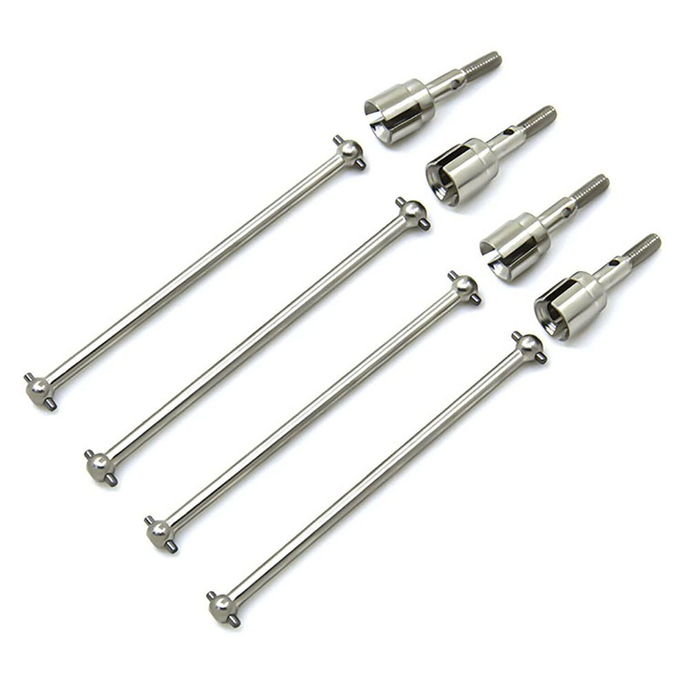 MOUDOAUER 4PCS RC Car Truck Metal 89.5MM Dog Bones Drive Shaft with Wheel Axle for HSP 94111 94108 94170 Model Upgrade Parts Spare Part Part Accessories