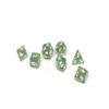 10mm Mini Polyhedral Dice Collection - Includes one D20, D12, D10, D8, D6, D4, and D00 (Green Sparkle) view 3