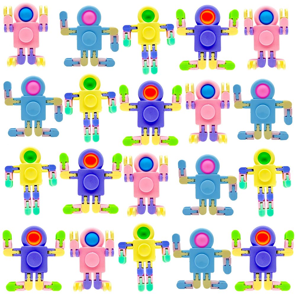 24 Pack Pop Fidget Spinners Party Favors Supplies Prizes for Kids Adults,Sensory Fidget Toys Deformable DIY Chain for Its Stress Relief Easter Basket fillers Pinata Goodie Bag Stuffers Birthday Gifts