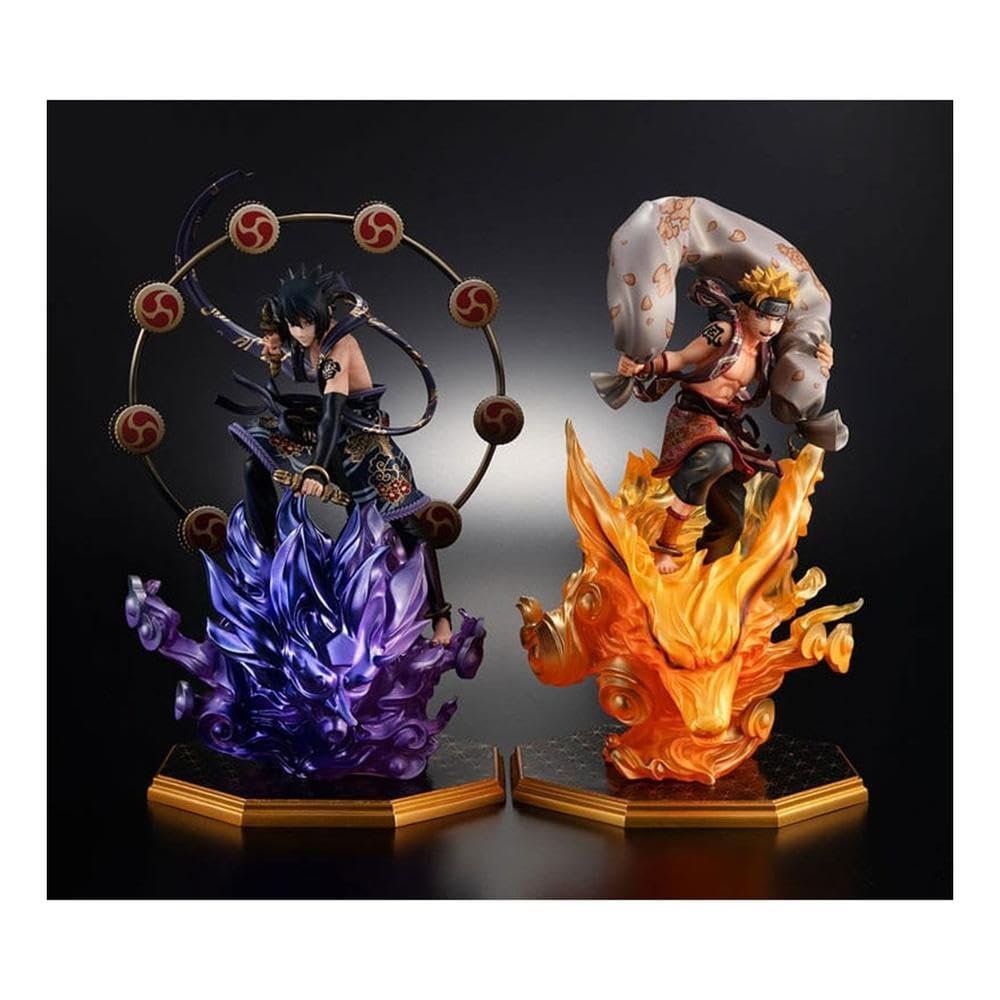 Megahouse Naruto Shippuden PVC Precious G.E.M. Series Naruto Uzumaki Wind God & Sasuke Uchiha Thunder God 28 cm