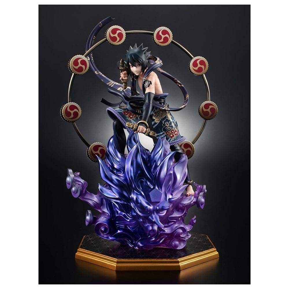 Megahouse Naruto Shippuden PVC Precious G.E.M. Series Sasuke Uchiha Thunder God Statue 28 cm